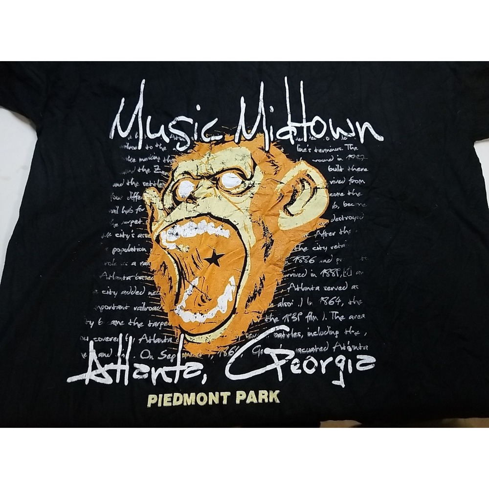 Hanes Music Midtown Piedmont Park 2014 Graphic T-Shirt Black Mens Small‎